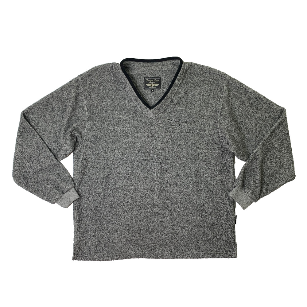 Vintage Straight Down Sweater Men M Medium V Neck Teddy Fleece Gainey Ranch Golf